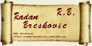 Radan Brešković vizit kartica